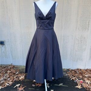 Vintage Elegant Purple Black Sleeveless Cocktail Dress